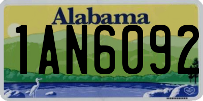AL license plate 1AN6092