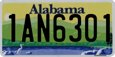 AL license plate 1AN6301