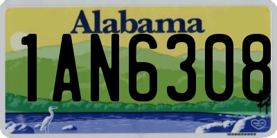 AL license plate 1AN6308