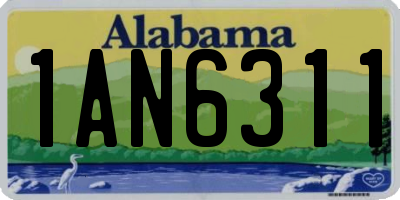 AL license plate 1AN6311