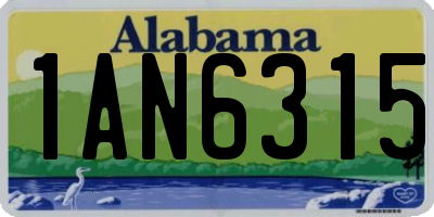 AL license plate 1AN6315
