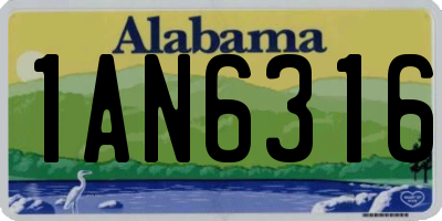 AL license plate 1AN6316