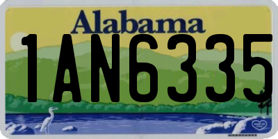 AL license plate 1AN6335