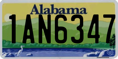 AL license plate 1AN6347