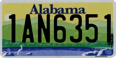 AL license plate 1AN6351