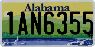 AL license plate 1AN6355