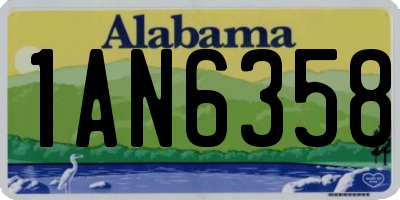 AL license plate 1AN6358