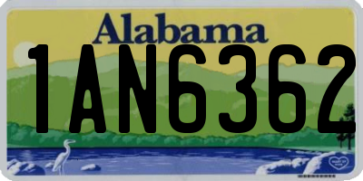 AL license plate 1AN6362