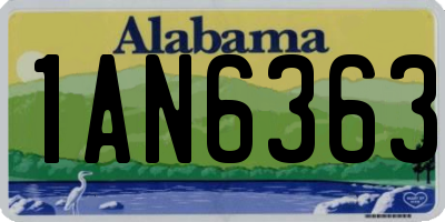 AL license plate 1AN6363