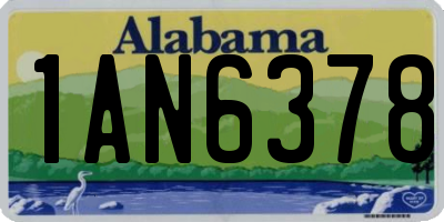 AL license plate 1AN6378