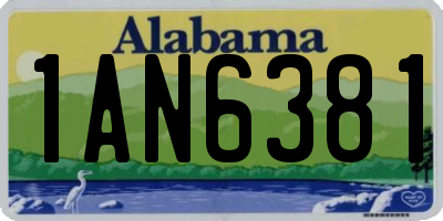 AL license plate 1AN6381