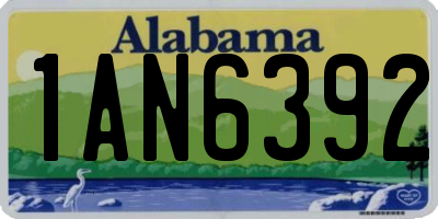 AL license plate 1AN6392