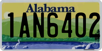 AL license plate 1AN6402