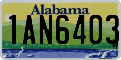 AL license plate 1AN6403