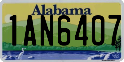 AL license plate 1AN6407