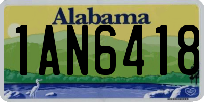 AL license plate 1AN6418