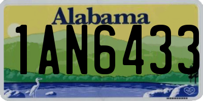 AL license plate 1AN6433
