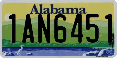 AL license plate 1AN6451