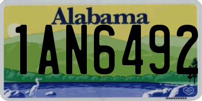 AL license plate 1AN6492