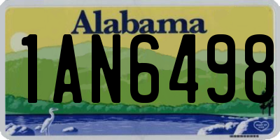 AL license plate 1AN6498