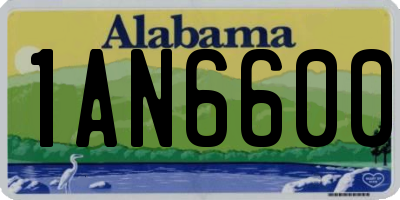 AL license plate 1AN6600