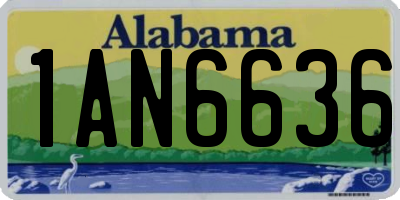 AL license plate 1AN6636