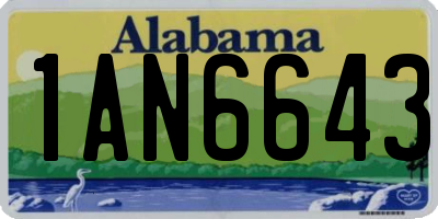 AL license plate 1AN6643