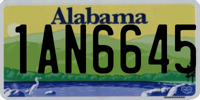 AL license plate 1AN6645