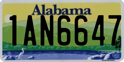 AL license plate 1AN6647