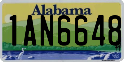 AL license plate 1AN6648
