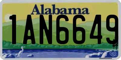AL license plate 1AN6649