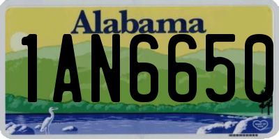 AL license plate 1AN6650