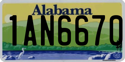 AL license plate 1AN6670
