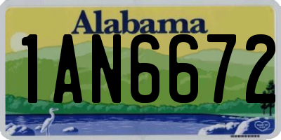 AL license plate 1AN6672