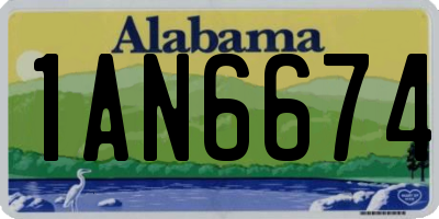 AL license plate 1AN6674