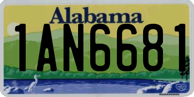 AL license plate 1AN6681