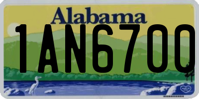 AL license plate 1AN6700