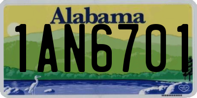 AL license plate 1AN6701