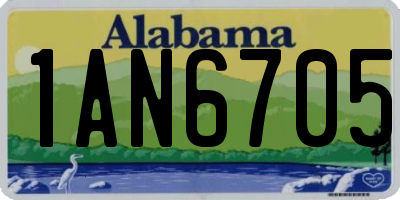 AL license plate 1AN6705