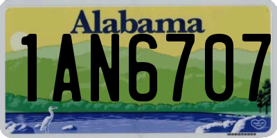 AL license plate 1AN6707