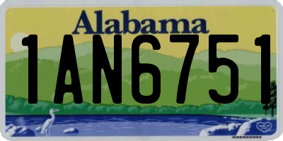 AL license plate 1AN6751