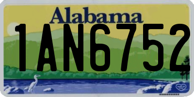 AL license plate 1AN6752