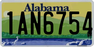 AL license plate 1AN6754