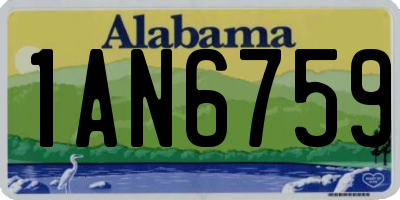 AL license plate 1AN6759