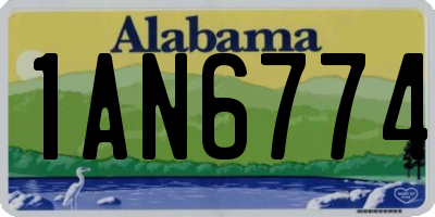 AL license plate 1AN6774