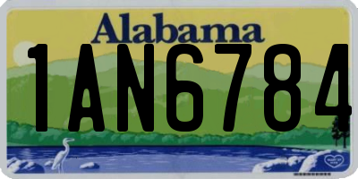 AL license plate 1AN6784
