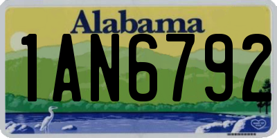 AL license plate 1AN6792