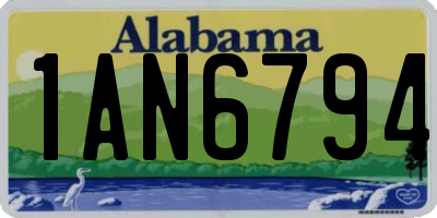 AL license plate 1AN6794