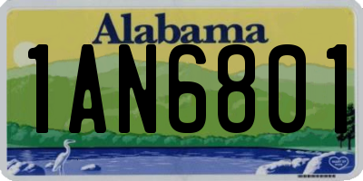 AL license plate 1AN6801