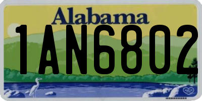 AL license plate 1AN6802